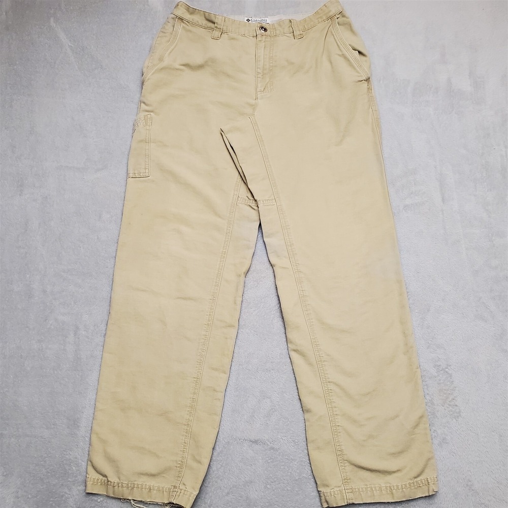 Columbia pants Mens 32x31 Khaki Canvas Cargo Outdoors Camp Hike outdoors Gorp